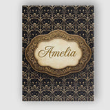 Personalised Name Classic Gold Black Custom Premium Decorative Design Modern Room Accent Canvas Wall Art Print Decor Picture Ready to Hang