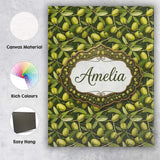Personalised Name Realistic Olive Fruit Custom  Modern Room Accent Elegant Feature Canvas Wall Art Print Decor Picture Ready to Hang