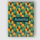 Personalised Name Vibrant Pineapple Tropical Custom Bespoke  Contemporary Display Canvas Wall Art Print Decor Picture Ready to Hang