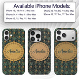 Dark Pineapple Jungle Seamless Printed Design Custom Name Protective Phone Case Mobile Cover Durable Everyday Smartphone Shock Resistant