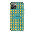 Minimal Pineapple Repeat Pattern Teal Background Custom Name Protective Phone Case Mobile Cover Durable Everyday Smartphone Shock Resistant