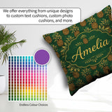 Custom Name Classic Pineapple Botanical Seamless Green Tropical Square Filled Cushion Throw Pillow Sofa Bed Home Decor Zip Washable UK Made