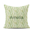 Custom Name Green Watercolor Abstract Texture Seamless Artistic Square Filled Cushion Throw Pillow Sofa Bed Home Decor Zip Washable UK Made