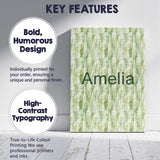 Personalised Name Soft Green Watercolor Custom  Modern Room Accent Elegant Feature Canvas Wall Art Print Decor Picture Ready to Hang