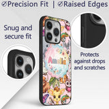 Cute Cartoon Jungle Safari Animals Printed Design Custom Name Protective Phone Case Mobile Cover Durable Everyday Smartphone Shock Resistant