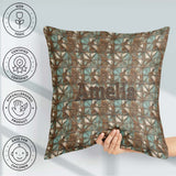 Custom Name Rustic Geometric Texture Seamless Pattern Weathered Square Filled Cushion Throw Pillow Sofa Bed Home Decor Zip Washable UK Made