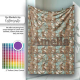 Rustic Geometric Metal Texture Seamless Pattern Weathered  Personalised Custom Name Super Soft Fleece Blanket Bed Sofa Throw
