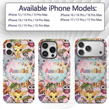 Cute Cartoon Jungle Safari Animals Printed Design Custom Name Protective Phone Case Mobile Cover Durable Everyday Smartphone Shock Resistant