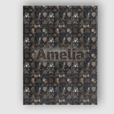 Personalised Name Dark Industrial Metal Custom  Modern Room Accent Elegant Feature Canvas Wall Art Print Decor Picture Ready to Hang