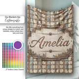 Distressed Metal Panel Grid Seamless Pattern Vintage Industrial  Personalised Custom Name Super Soft Fleece Blanket Bed Sofa Throw