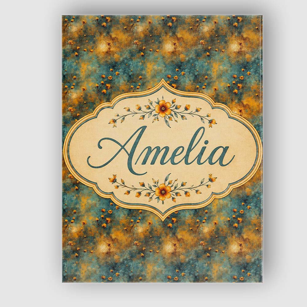 Personalised Name Abstract Floral Grunge Custom  Unique Gift Idea Elegant Feature Canvas Wall Art Print Decor Picture Ready to Hang