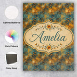 Personalised Name Abstract Floral Grunge Custom  Unique Gift Idea Elegant Feature Canvas Wall Art Print Decor Picture Ready to Hang
