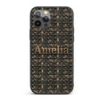 Dark Riveted Metal Grid Seamless Printed Design Custom Name Protective Phone Case Mobile Cover Durable Everyday Smartphone Shock Resistant