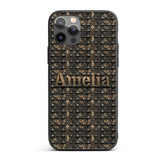 Dark Riveted Metal Grid Seamless Printed Design Custom Name Protective Phone Case Mobile Cover Durable Everyday Smartphone Shock Resistant