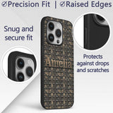 Dark Riveted Metal Grid Seamless Printed Design Custom Name Protective Phone Case Mobile Cover Durable Everyday Smartphone Shock Resistant