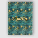 Personalised Name Teal Gold Abstract Custom Premium Decorative Design Modern Room Accent Canvas Wall Art Print Decor Picture Ready to Hang