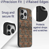 Rusty Diamond Metal Grid Seamless Printed Design Custom Name Protective Phone Case Mobile Cover Durable Everyday Smartphone Shock Resistant