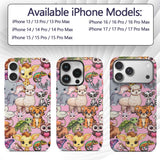 Cute Cartoon Jungle Safari Animals Printed Design Custom Name Protective Phone Case Mobile Cover Durable Everyday Smartphone Shock Resistant