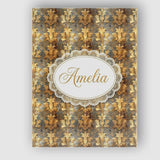 Personalised Name Antique Gold Leaf Damask Custom  Unique Gift Idea Elegant Feature Canvas Wall Art Print Decor Picture Ready to Hang