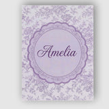 Personalised Name Purple Floral Garden Custom  Modern Room Accent Elegant Feature Canvas Wall Art Print Decor Picture Ready to Hang