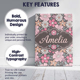 Personalised Name Elegant Lavender Peony Custom  Interior Decorative Contemporary Canvas Wall Art Print Decor Picture Ready to Hang