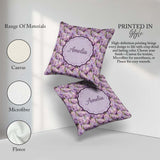 Custom Name Hydrangea Floral Seamless Pattern Romantic Botanical Square Filled Cushion Throw Pillow Sofa Bed Home Decor Zip Washable UK Made