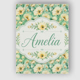 Personalised Name Cream Poppy Floral Custom Premium Decorative Design Modern Room Accent Canvas Wall Art Print Decor Picture Ready to Hang