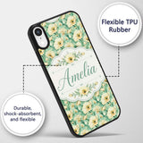 Cream Poppy Floral Seamless Pattern Soft Artistic Custom Name Protective Phone Case Mobile Cover Durable Everyday Smartphone Shock Resistant