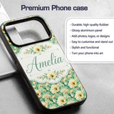 Cream Poppy Floral Seamless Pattern Soft Artistic Custom Name Protective Phone Case Mobile Cover Durable Everyday Smartphone Shock Resistant