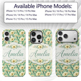 Cream Poppy Floral Seamless Pattern Soft Artistic Custom Name Protective Phone Case Mobile Cover Durable Everyday Smartphone Shock Resistant