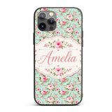 Vintage Pink Rose Bouquet Seamless Printed Design Custom Name Protective Phone Case Mobile Cover Durable Everyday Smartphone Shock Resistant