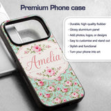 Vintage Pink Rose Bouquet Seamless Printed Design Custom Name Protective Phone Case Mobile Cover Durable Everyday Smartphone Shock Resistant