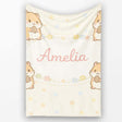 Cute Hamster Cartoon Animal Pattern Perfect Gift for Her Lovely  Personalised Custom Name Super Soft Fleece Blanket Bed Sofa Throw