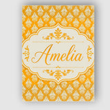 Personalised Name Bright Mustard Yellow Custom  Modern Room Accent Elegant Feature Canvas Wall Art Print Decor Picture Ready to Hang