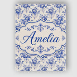 Personalised Name Classic Blue White Custom Premium Decorative Design Modern Room Accent Canvas Wall Art Print Decor Picture Ready to Hang