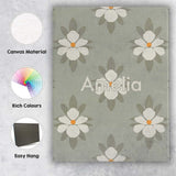 Personalised Name Neutral Daisy Floral Custom  Modern Room Accent Elegant Feature Canvas Wall Art Print Decor Picture Ready to Hang