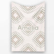Soft Geometric Diamond Seamless Pattern Neutral Tribal Style Design  Personalised Custom Name Super Soft Fleece Blanket Bed Sofa Throw