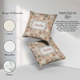 Custom Name Boho Floral Rainbow Seamless Pattern Earth Botanical Square Filled Cushion Throw Pillow Sofa Bed Home Decor Zip Washable UK Made
