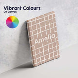Personalised Name Minimal Grid Line Seamless Custom Bespoke  Contemporary Display Canvas Wall Art Print Decor Picture Ready to Hang
