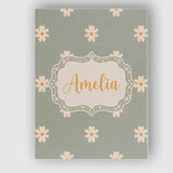 Personalised Name Small Daisy Flower Custom Premium Decorative Design Modern Room Accent Canvas Wall Art Print Decor Picture Ready to Hang
