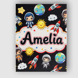 Personalised Name Cute Kids Space Rockets Custom  Unique Gift Idea Elegant Feature Canvas Wall Art Print Decor Picture Ready to Hang