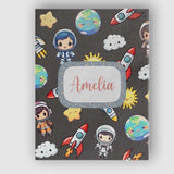 Personalised Name Kids Space Rockets Custom Premium Decorative Design Modern Room Accent Canvas Wall Art Print Decor Picture Ready to Hang