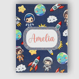 Personalised Name Kids Space Rockets Custom Premium Decorative Design Modern Room Accent Canvas Wall Art Print Decor Picture Ready to Hang