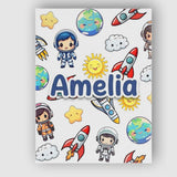 Personalised Name Cute Kids Space Rockets Custom  Unique Gift Idea Elegant Feature Canvas Wall Art Print Decor Picture Ready to Hang