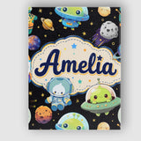 Personalised Name Space Astronaut Alien UFO Custom  Bespoke Interior Contemporary Canvas Wall Art Print Decor Picture Ready to Hang