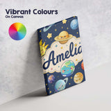Personalised Name Solar System Sun Earth Custom  Unique Gift Idea Elegant Feature Canvas Wall Art Print Decor Picture Ready to Hang