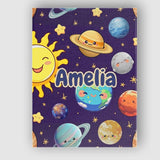 Personalised Name Solar System Planets Custom  Modern Room Accent Elegant Feature Canvas Wall Art Print Decor Picture Ready to Hang