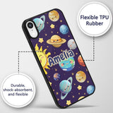 Solar System Planets Smiling Sun Earth Saturn Custom Name Protective Phone Case Mobile Cover Durable Everyday Smartphone Shock Resistant