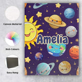 Personalised Name Solar System Planets Custom  Modern Room Accent Elegant Feature Canvas Wall Art Print Decor Picture Ready to Hang