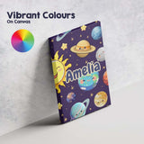 Personalised Name Solar System Planets Custom  Modern Room Accent Elegant Feature Canvas Wall Art Print Decor Picture Ready to Hang
